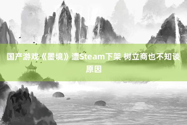 国产游戏《墨境》遭Steam下架 树立商也不知谈原因